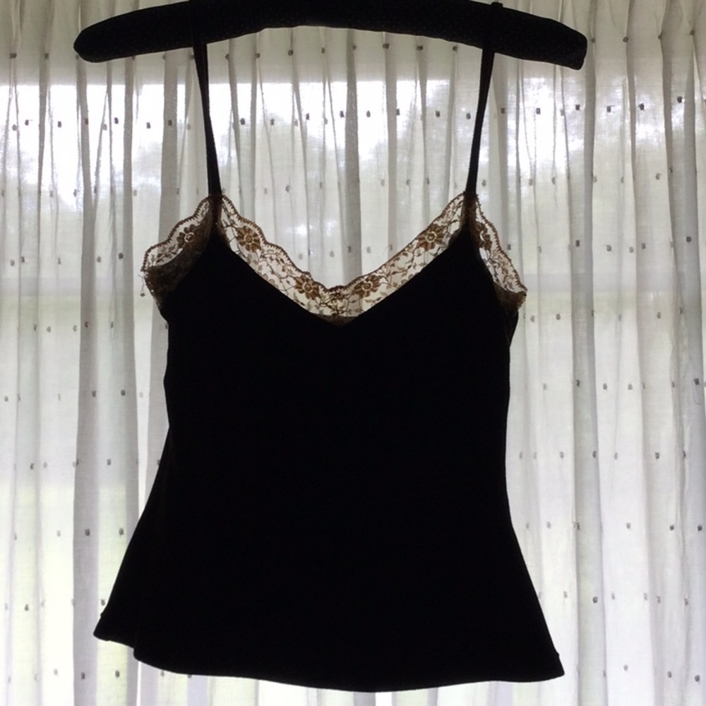 Sequin lace velvet camisole